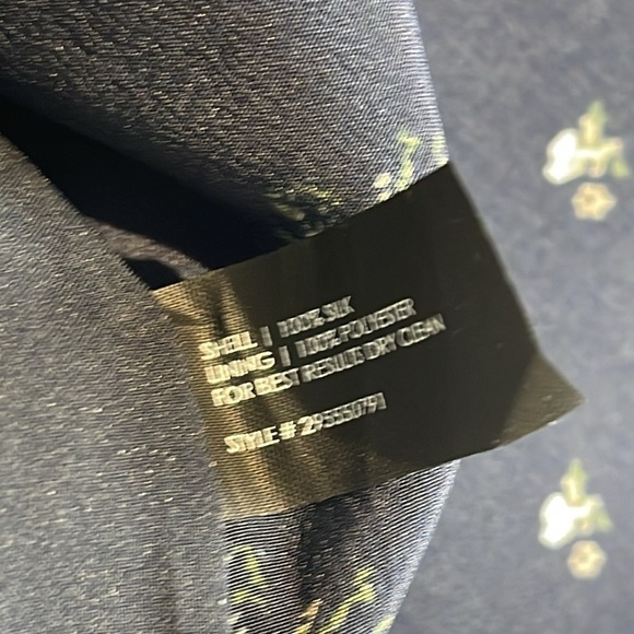 Club Monaco Harper navy blue floral silk strapless dress size 4 - Picture 7 of 10